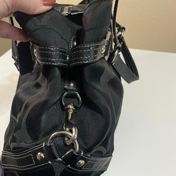 Coach Black Satchel Bag with Silver Hardware – Good Preowned Condition - Picture 11 of 12